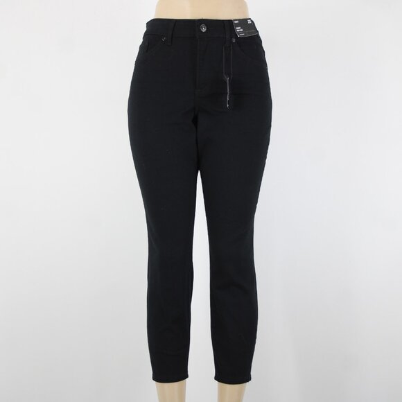 Express $80 Sz 2S x 25 Black Denim Skinny High Rise Cotton Polyester Jeans - Picture 2 of 16